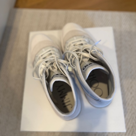 EUC JIMMY CHOO Men’s Nord Sneaker Boot US 11 EU 44 White - Picture 7 of 10